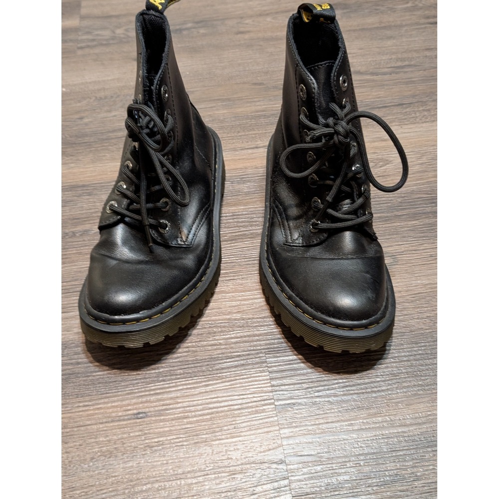 Dr Martens Luana Black Leather Lace Up Combat Boots Womens Size 6 UK 37 EU - Picture 5 of 8